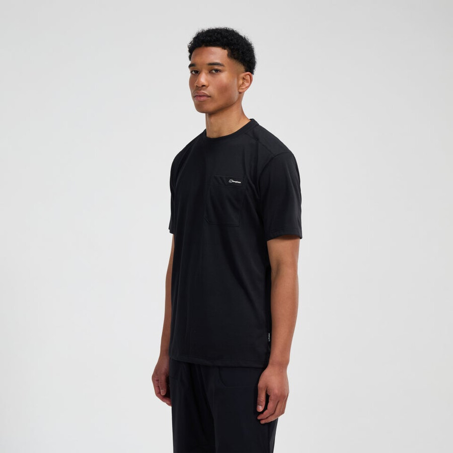mens relaxed short sleeve tech tee - black berghaus