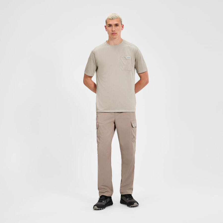 mens relaxed short sleeves tech tee - grey berghaus