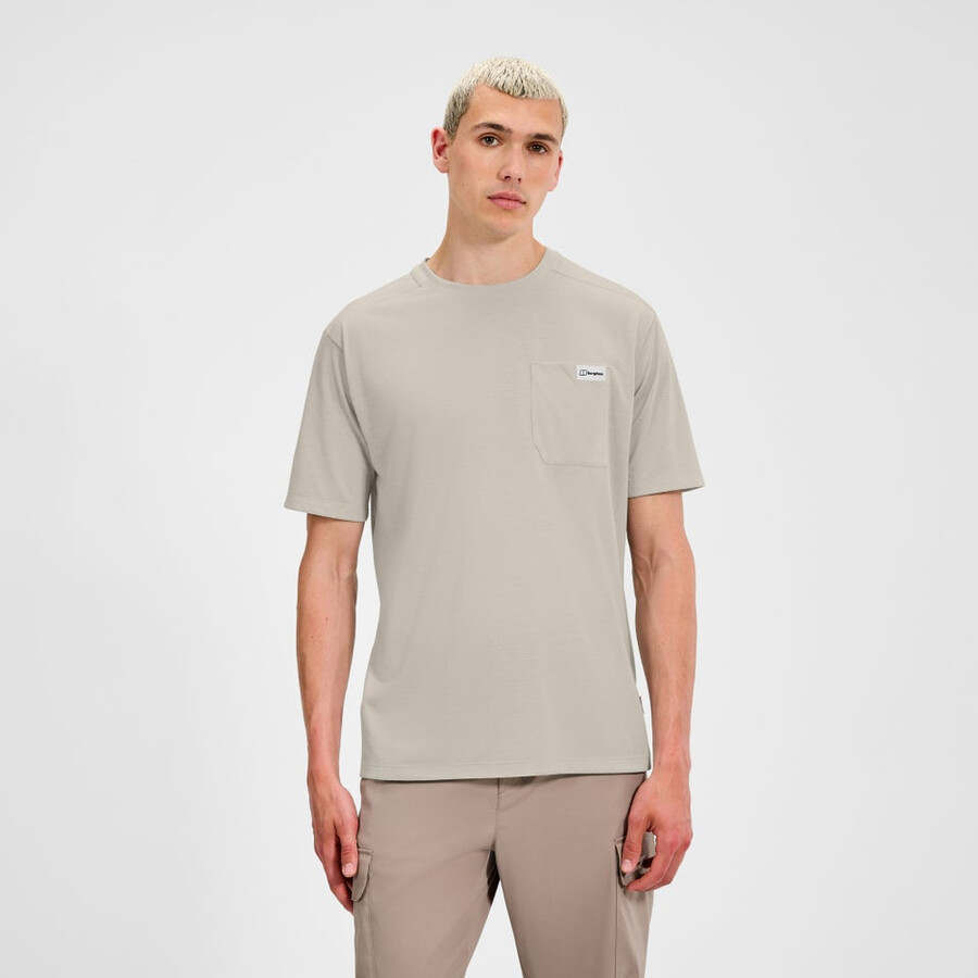 mens relaxed short sleeves tech tee - grey berghaus