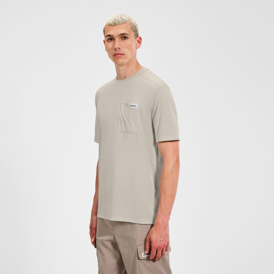 mens relaxed short sleeves tech tee - grey berghaus
