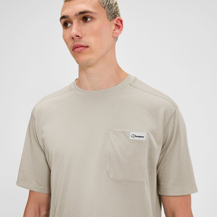 mens relaxed short sleeves tech tee - grey berghaus