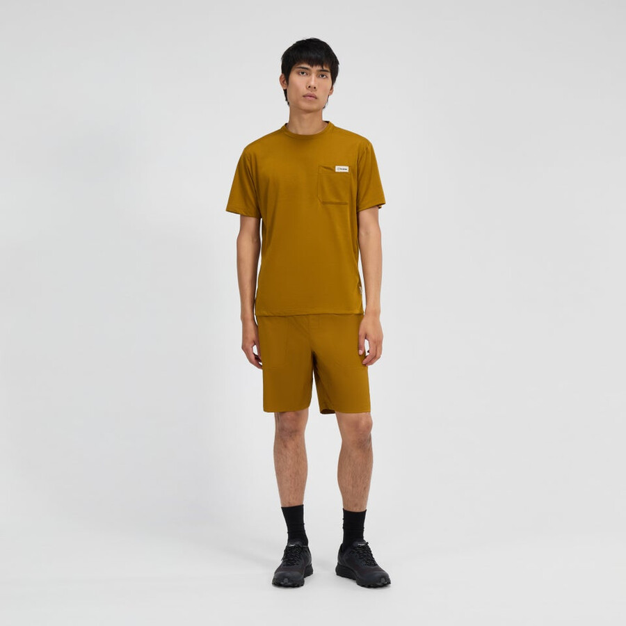 mens relaxed short sleeve tech tee - brown berghaus