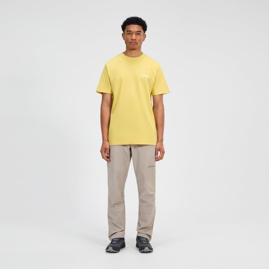 mens rolling peaks short sleeve tee - yellow berghaus