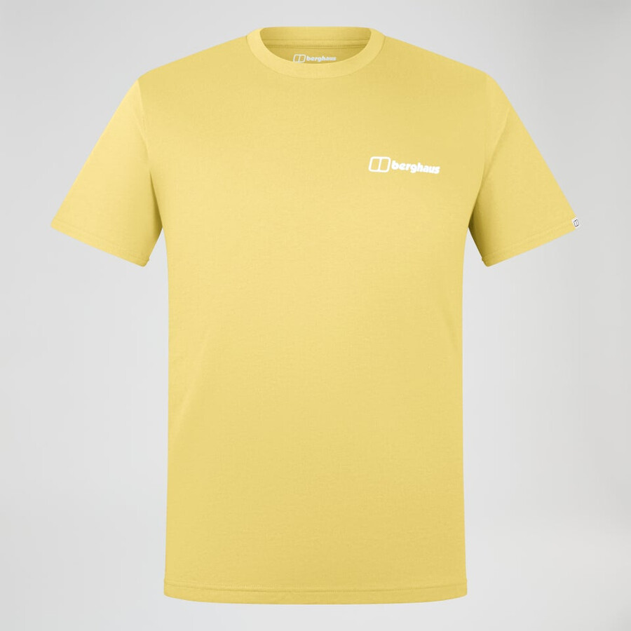 mens rolling peaks short sleeve tee - yellow berghaus
