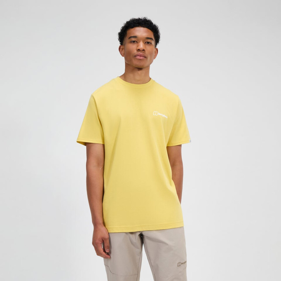 mens rolling peaks short sleeve tee - yellow berghaus