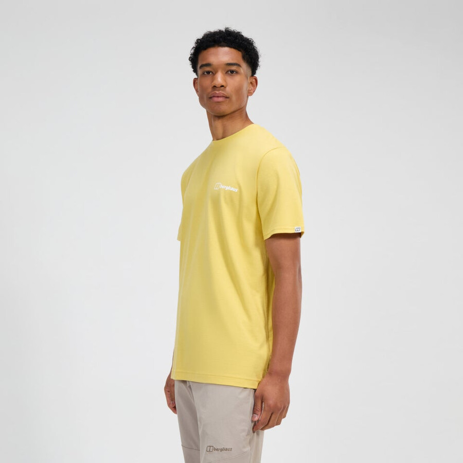mens rolling peaks short sleeve tee - yellow berghaus