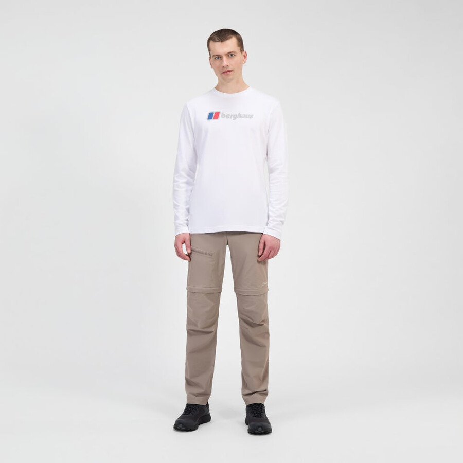 mens berghaus big logo long sleeve tee - white berghaus