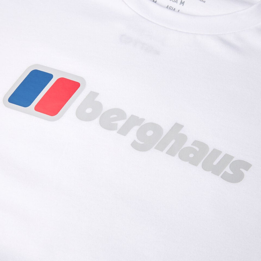 mens berghaus big logo long sleeve tee - white berghaus