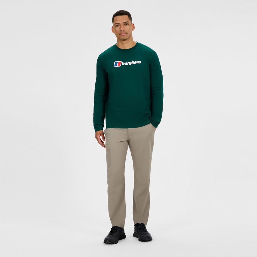 mens big logo long sleeves tee - green berghaus