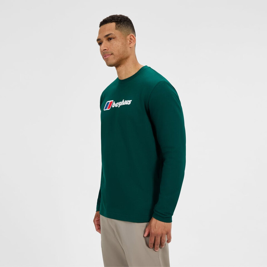 mens big logo long sleeves tee - green berghaus