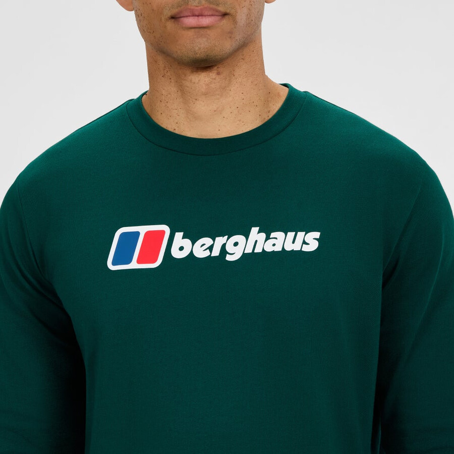 mens big logo long sleeves tee - green berghaus