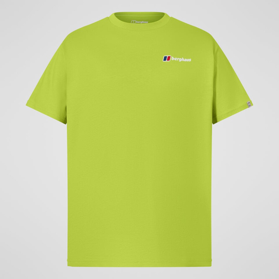 mens berghaus class logo tee - lime green berghaus