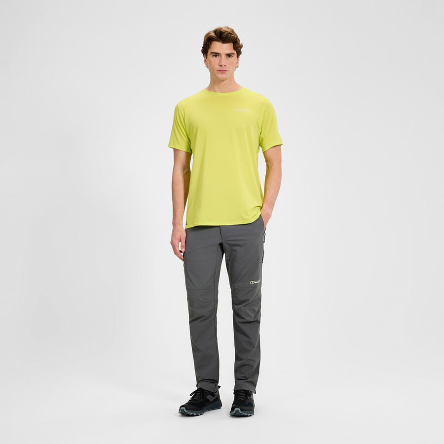 mens delta short sleeves tech tee - yellow berghaus