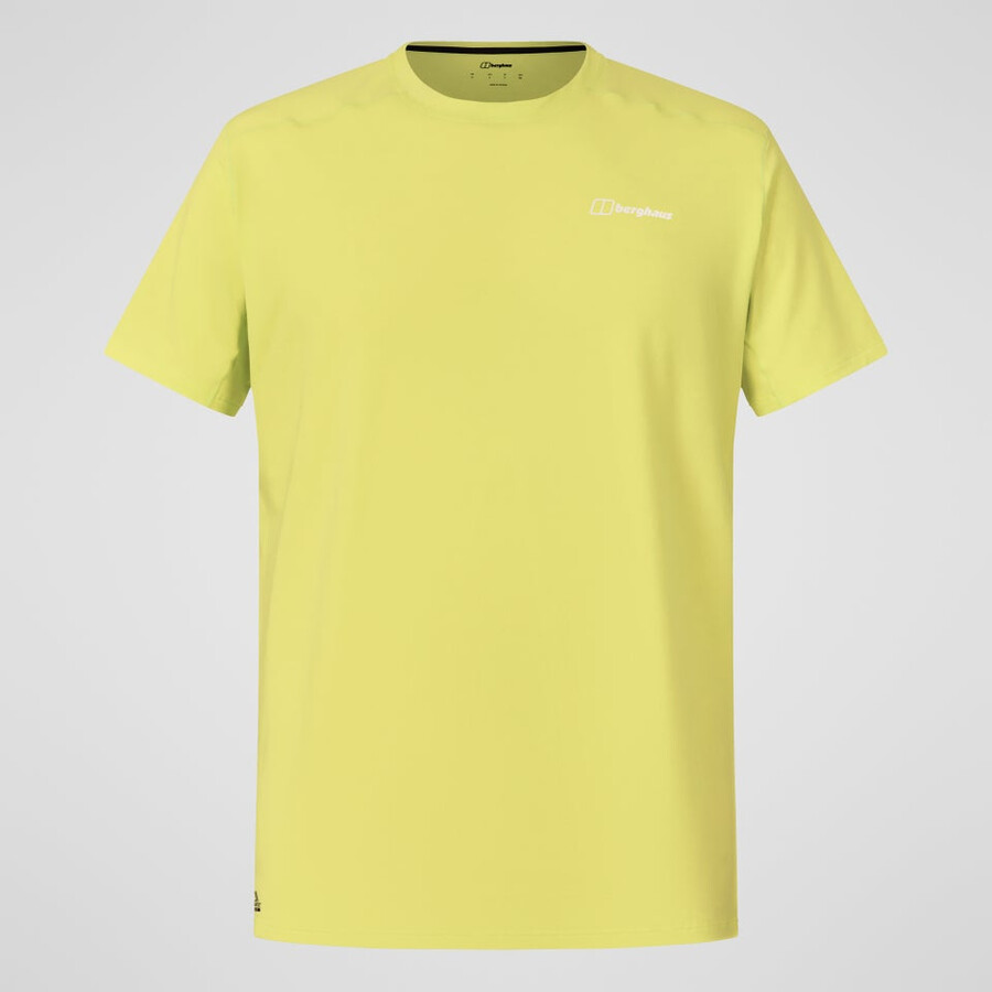 mens delta short sleeves tech tee - yellow berghaus