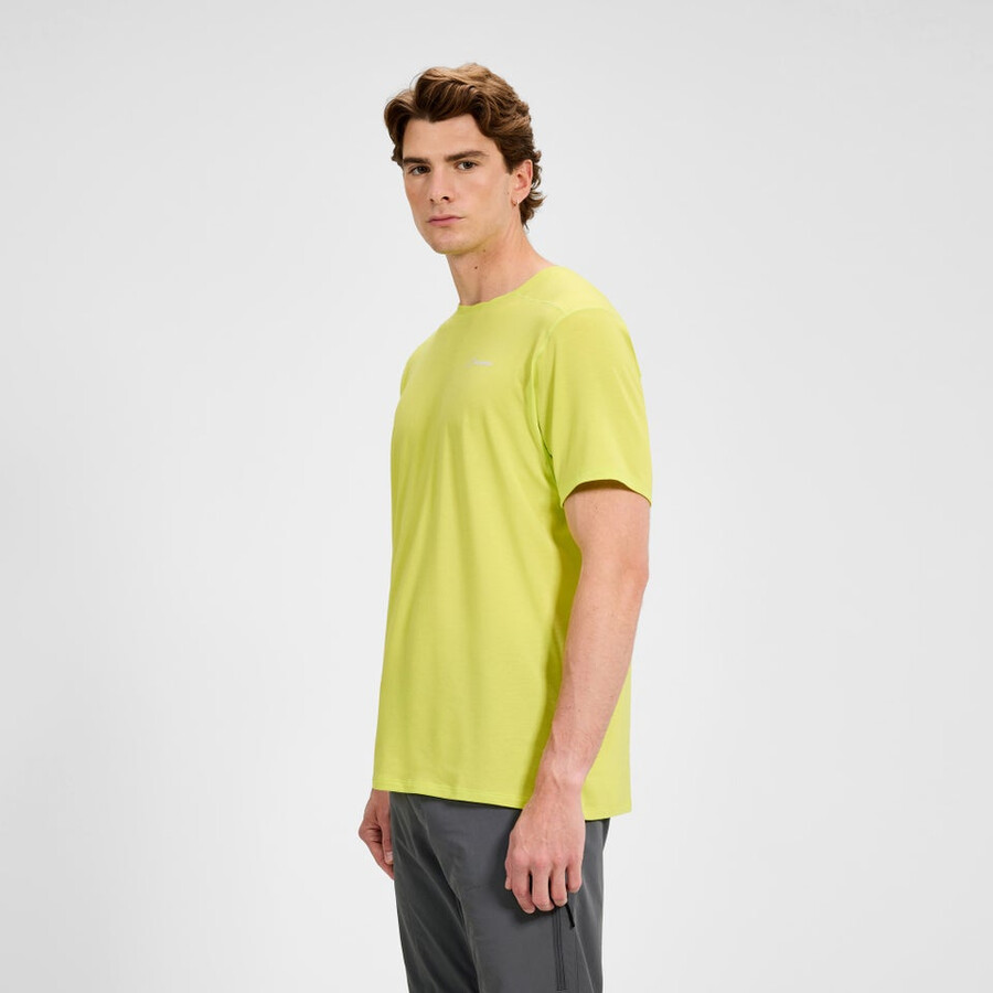 mens delta short sleeves tech tee - yellow berghaus
