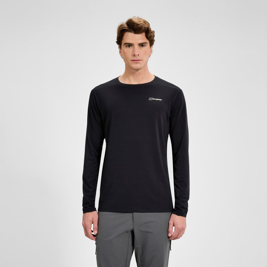 mens delta long sleeve tech tee - black berghaus