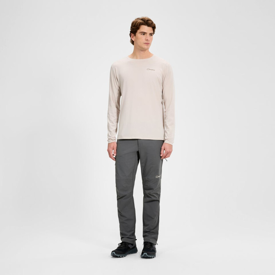 mens delta long sleeve tech tee - grey berghaus