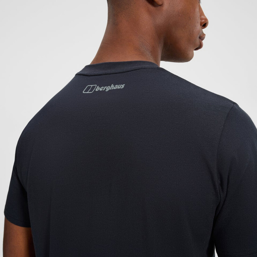 mens glitched blocks tee - black berghaus