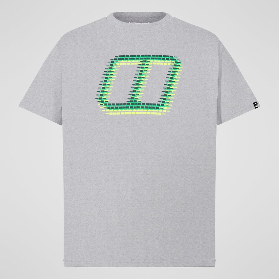 mens glitched blocks tee - grey berghaus