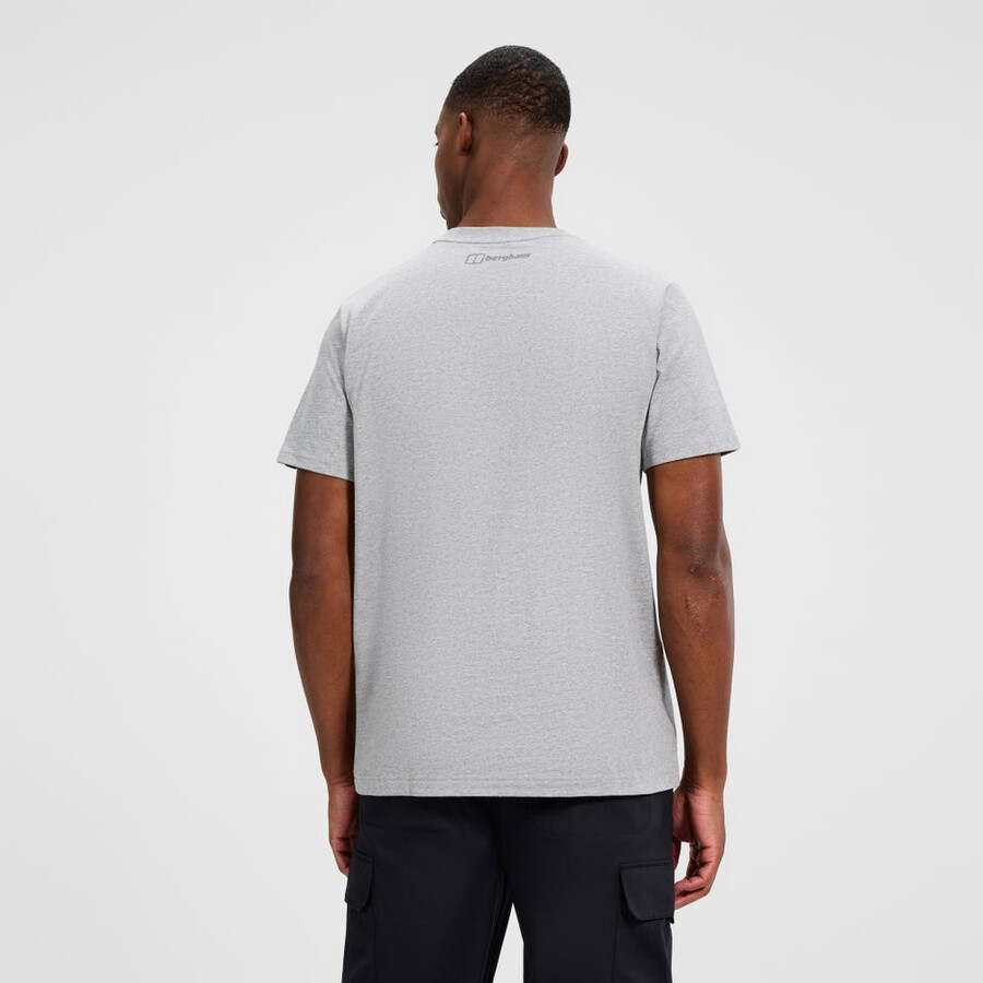 mens glitched blocks tee - grey berghaus