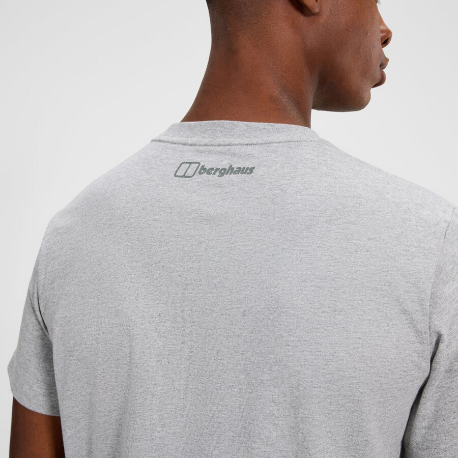 mens glitched blocks tee - grey berghaus