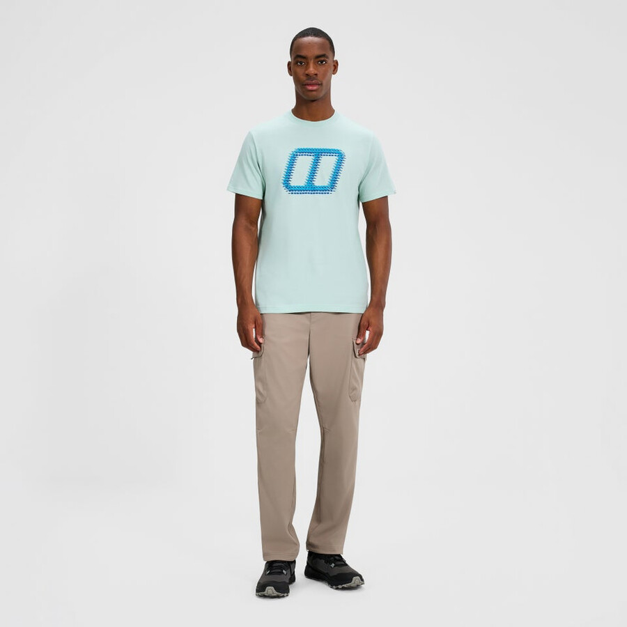 mens glitched blocks tee - green berghaus
