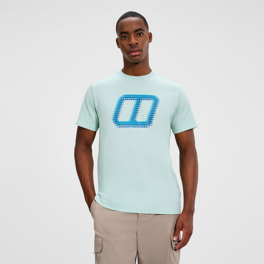 mens glitched blocks tee - green berghaus