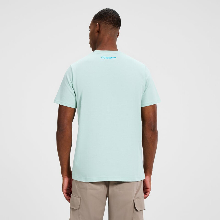 mens glitched blocks tee - green berghaus