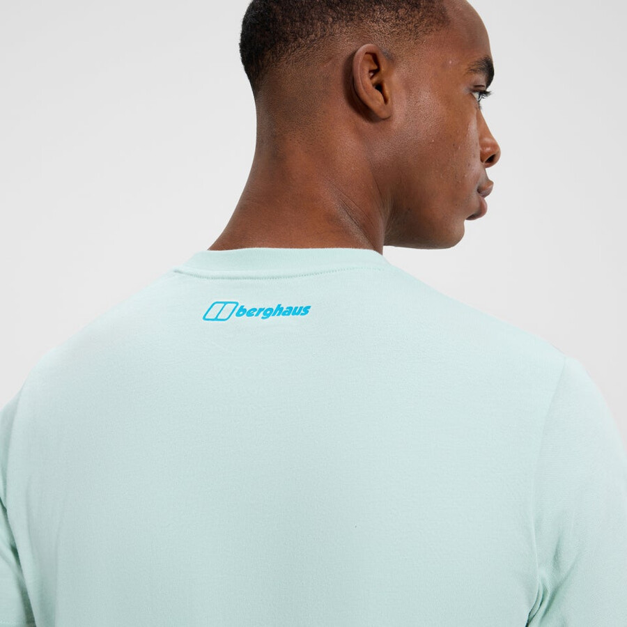 mens glitched blocks tee - green berghaus