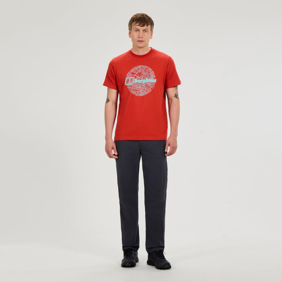 mens map of the toon tee - orange berghaus