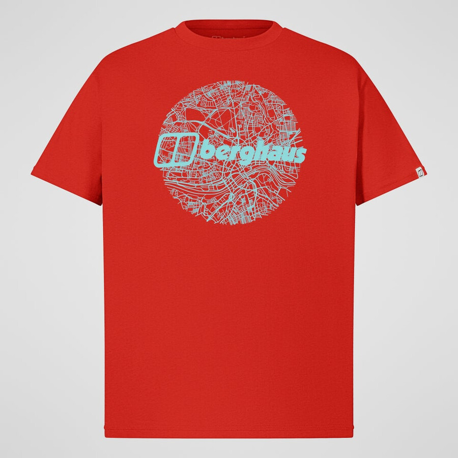 mens map of the toon tee - orange berghaus
