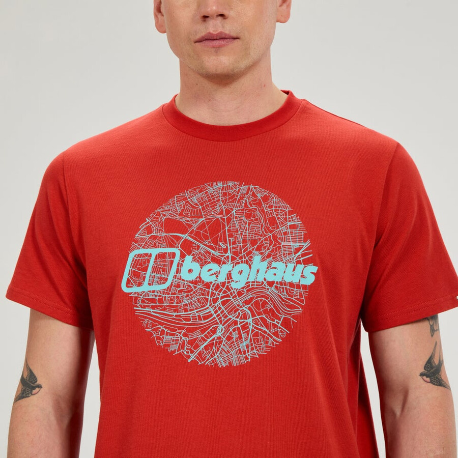 mens map of the toon tee - orange berghaus