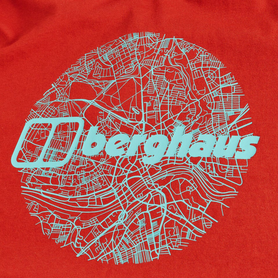 mens map of the toon tee - orange berghaus