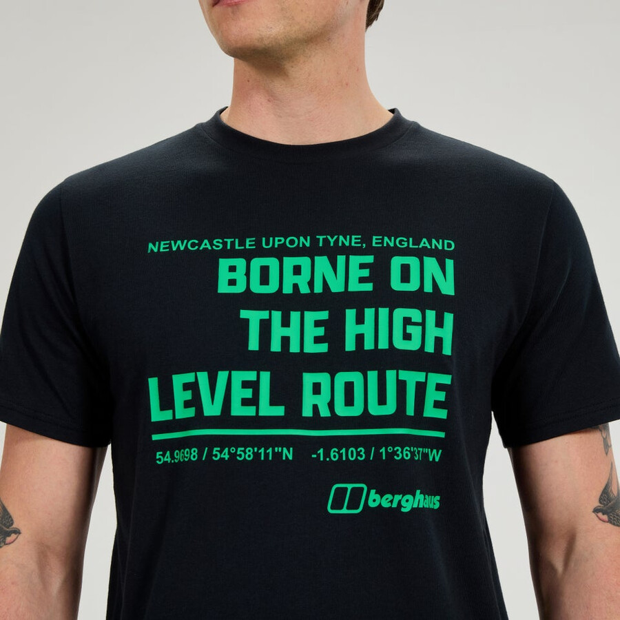 mens high level route tee - black berghaus