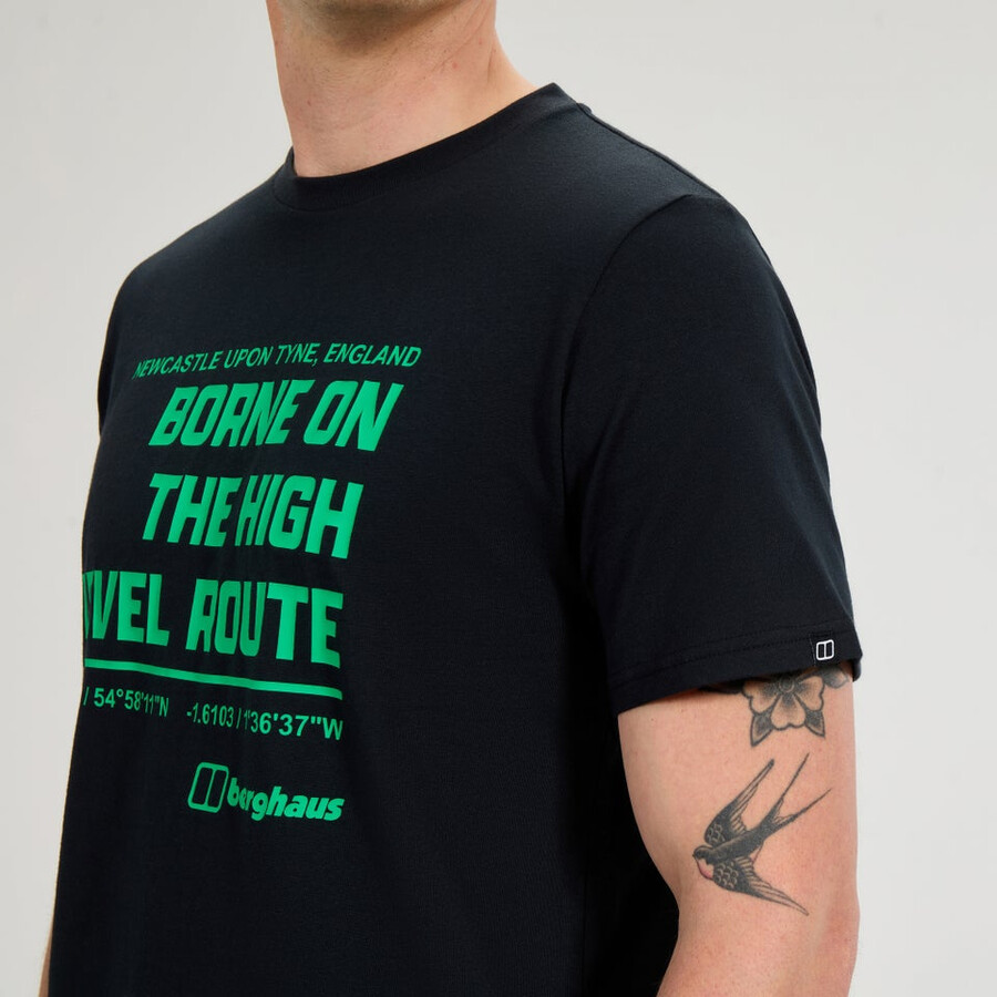 mens high level route tee - black berghaus