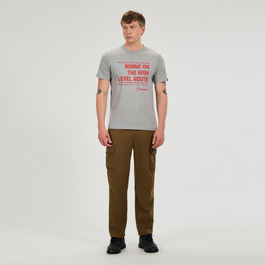 mens high level route tee - grey berghaus