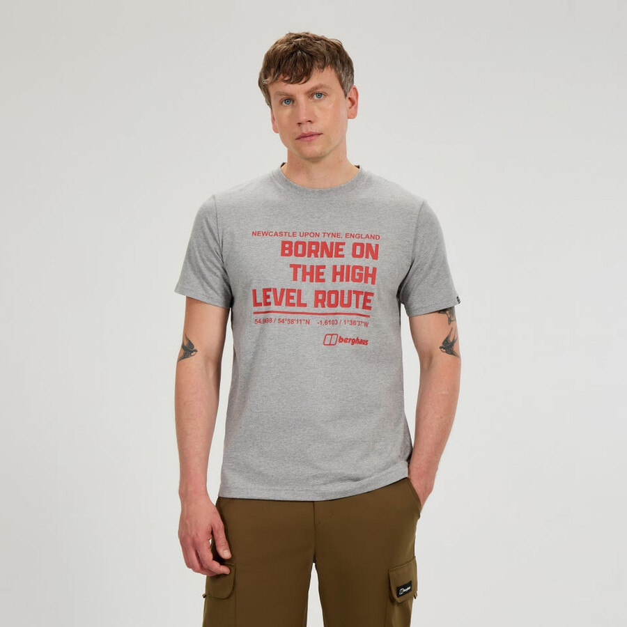 mens high level route tee - grey berghaus