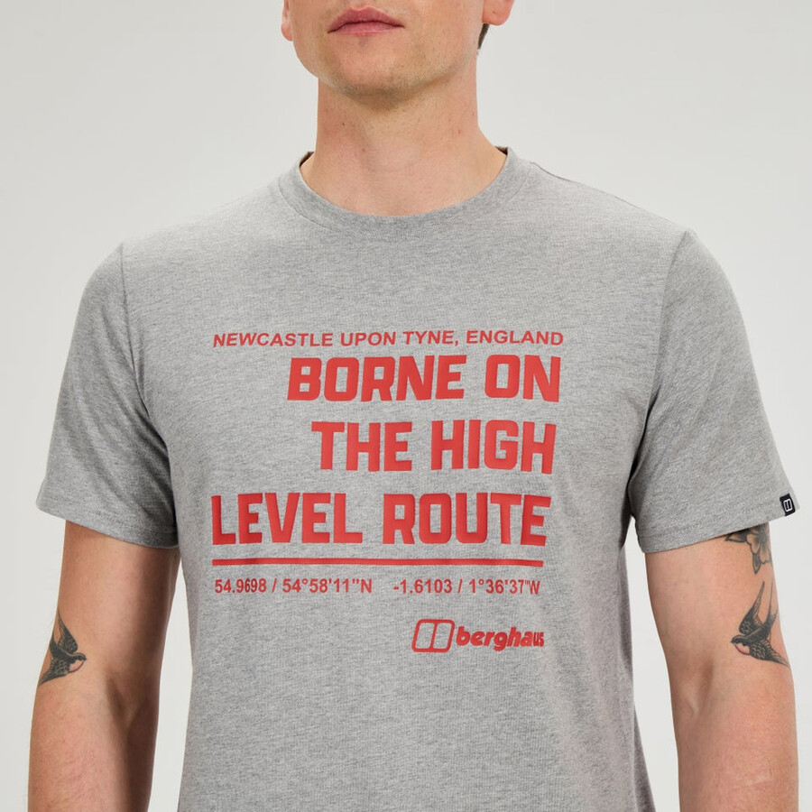 mens high level route tee - grey berghaus