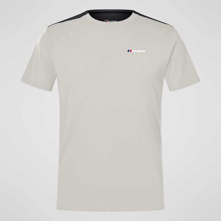 mens terrain trek tech tee - greyblack berghaus