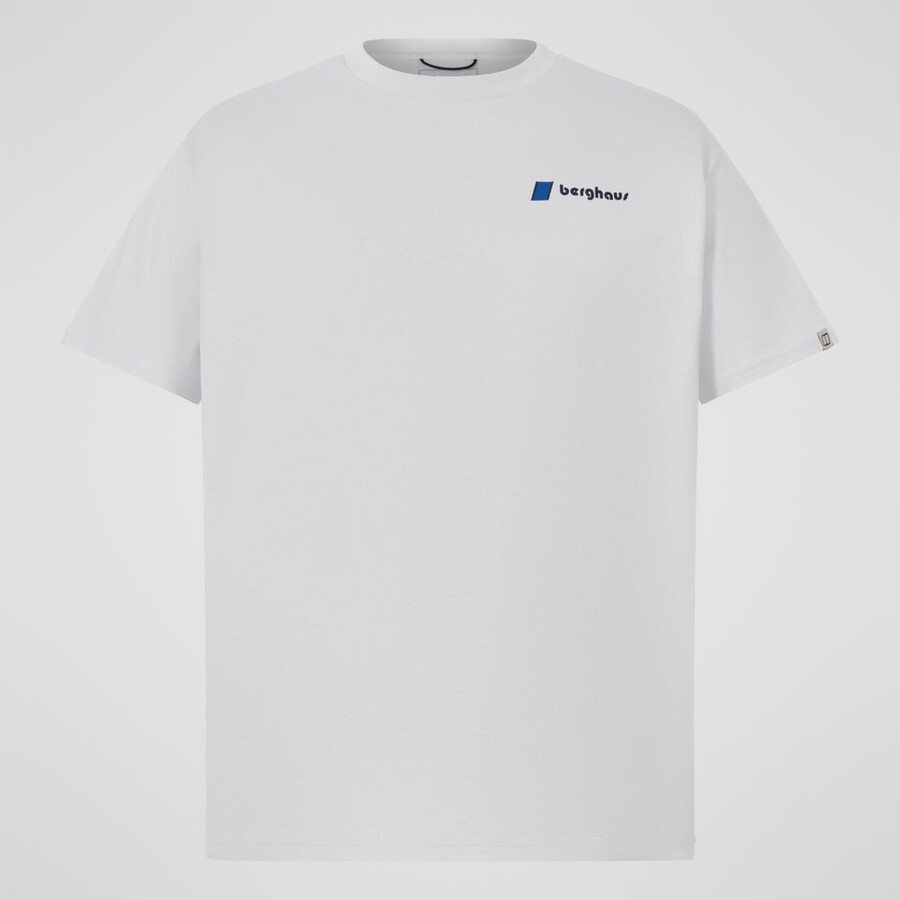 mens doodle mountain patch tee - white berghaus