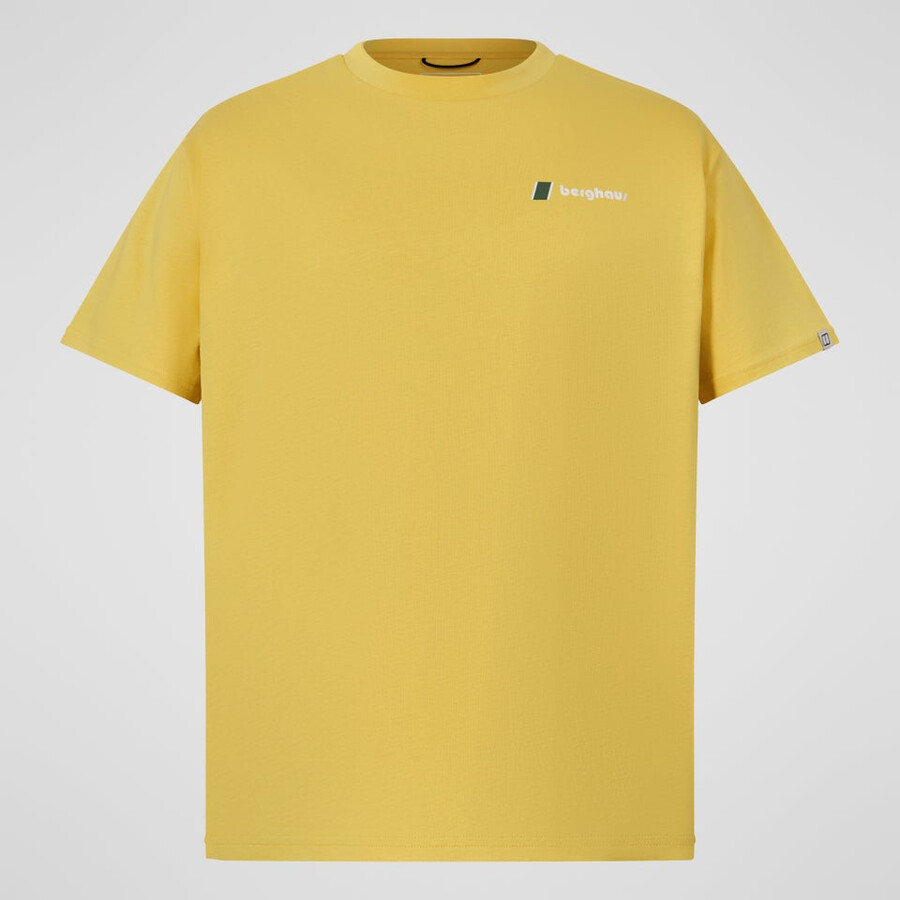 mens doodle mountain patch tee - yellow berghaus