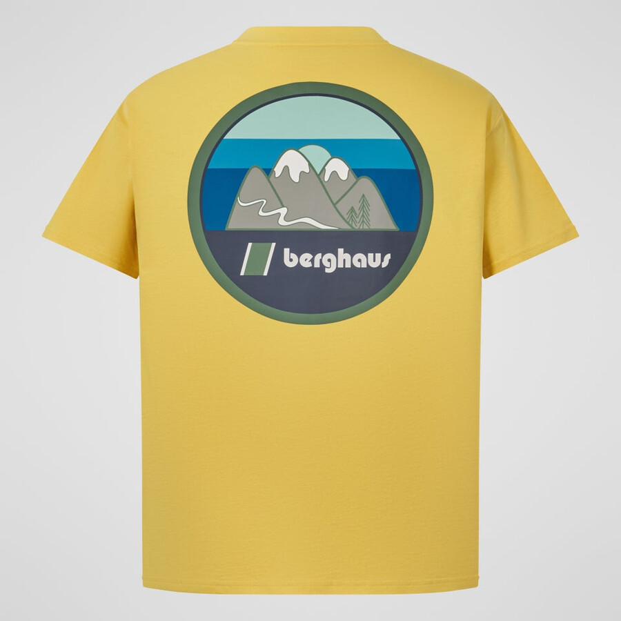 mens doodle mountain patch tee - yellow berghaus