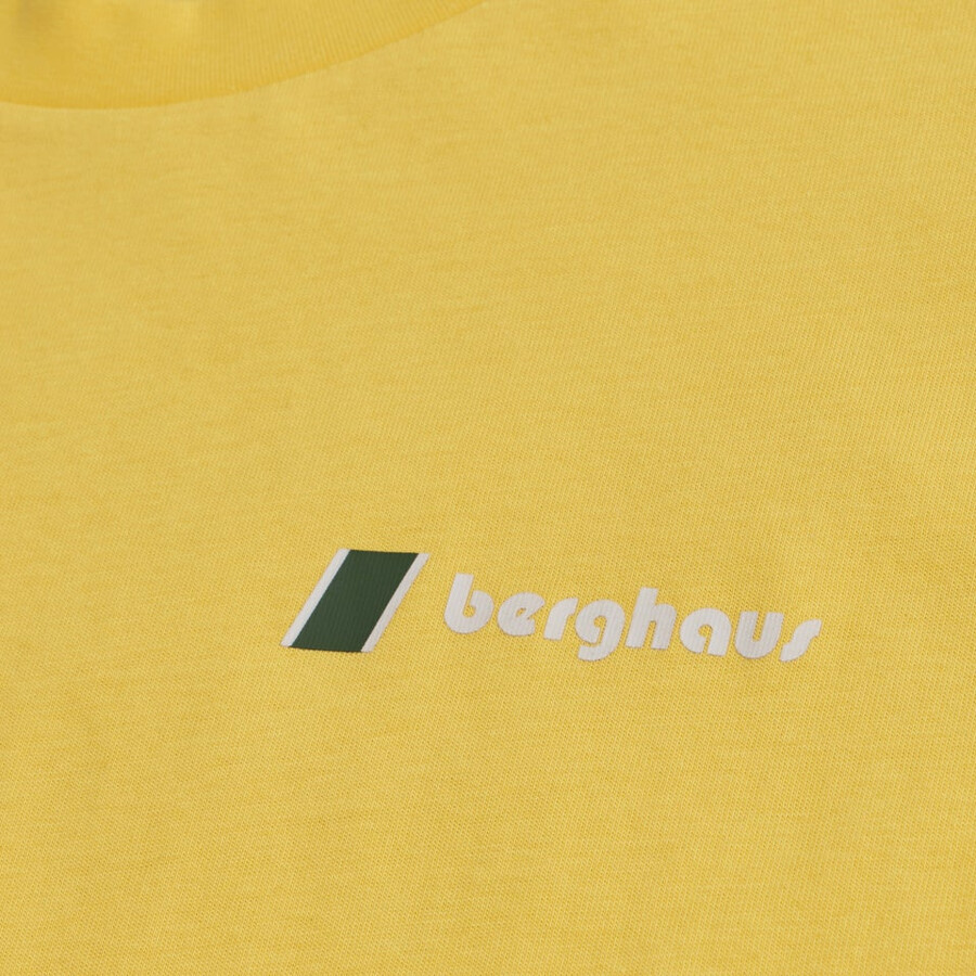 mens doodle mountain patch tee - yellow berghaus