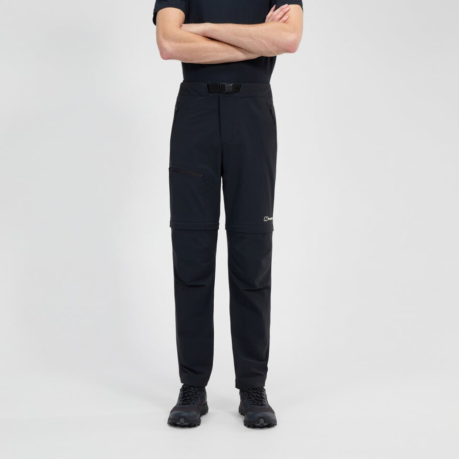 mens trail-explorer zip off pant - black berghaus