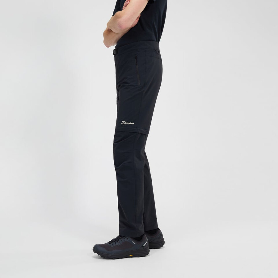 mens trail-explorer zip off pant - black berghaus