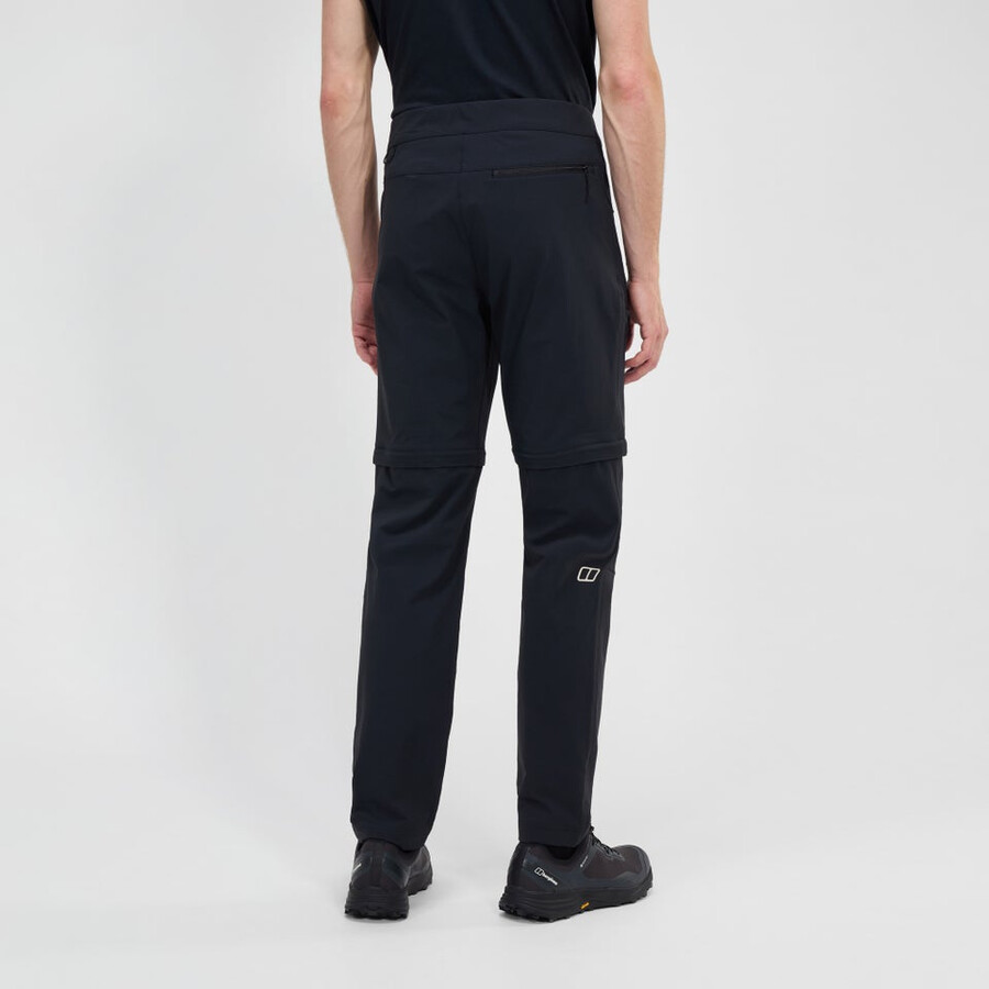mens trail-explorer zip off pant - black berghaus