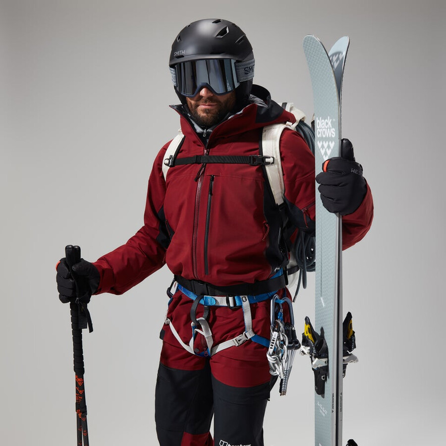 mens mtn arete descend gore-tex jacket - dark redblack berghaus