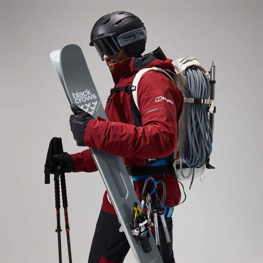 mens mtn arete descend gore-tex jacket - dark redblack berghaus