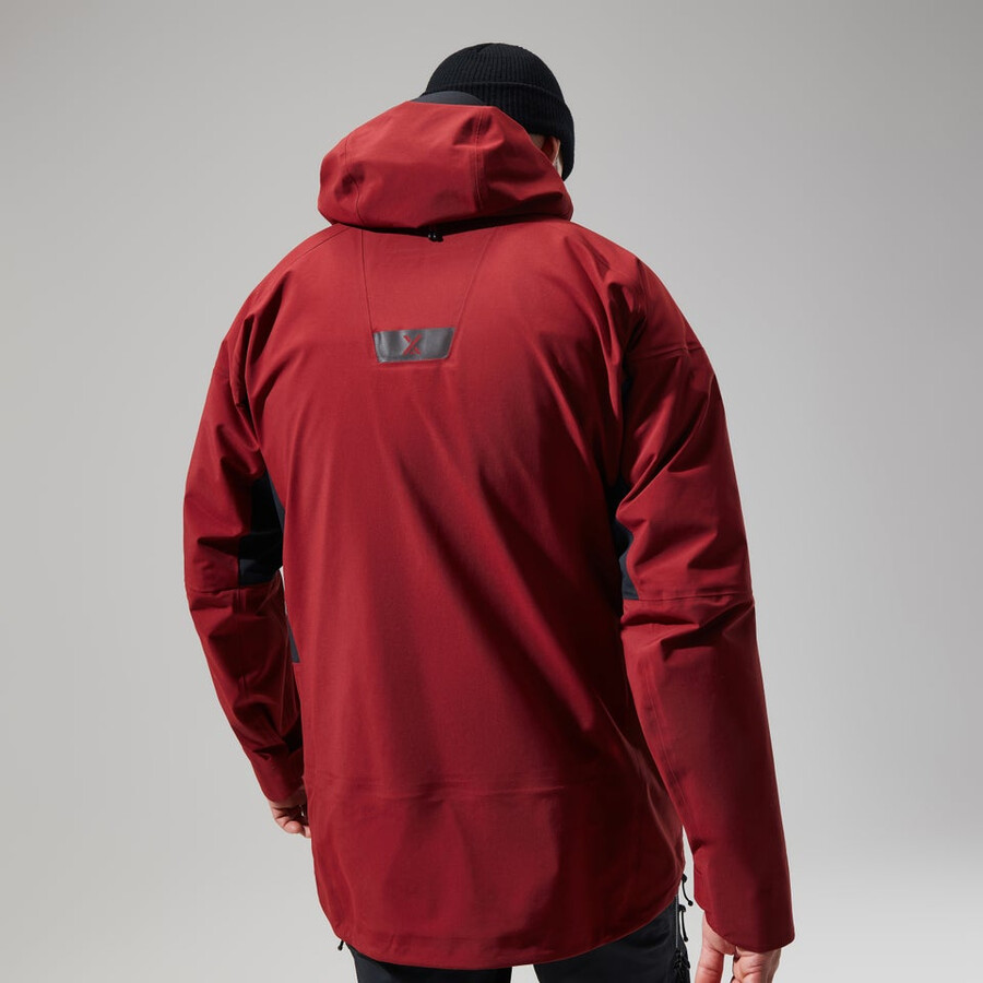 mens mtn arete descend gore-tex jacket - dark redblack berghaus