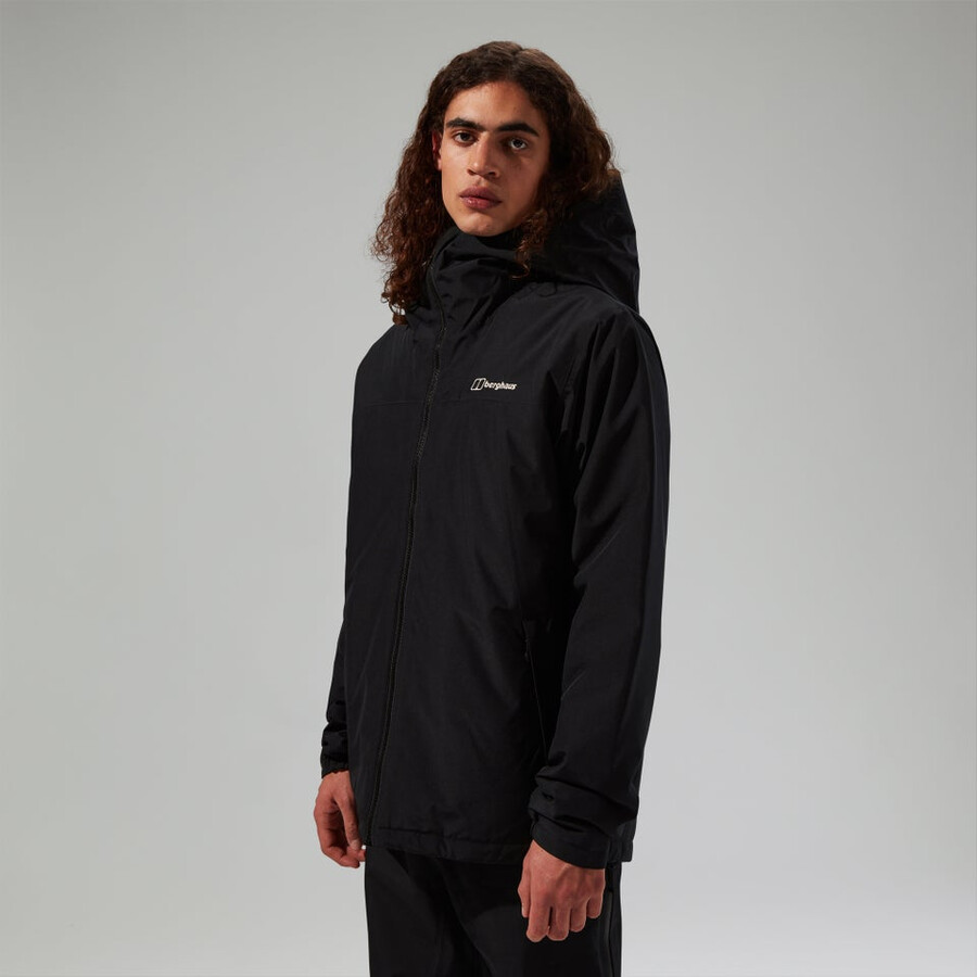 mens deluge pro 3.0 insulated waterproof jacket - black berghaus